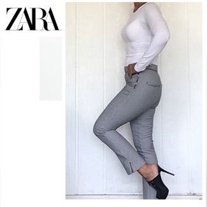 Zara houndstooth print ankle length pants